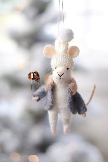 Gilded Rose Glen Mouse Holiday Ornament