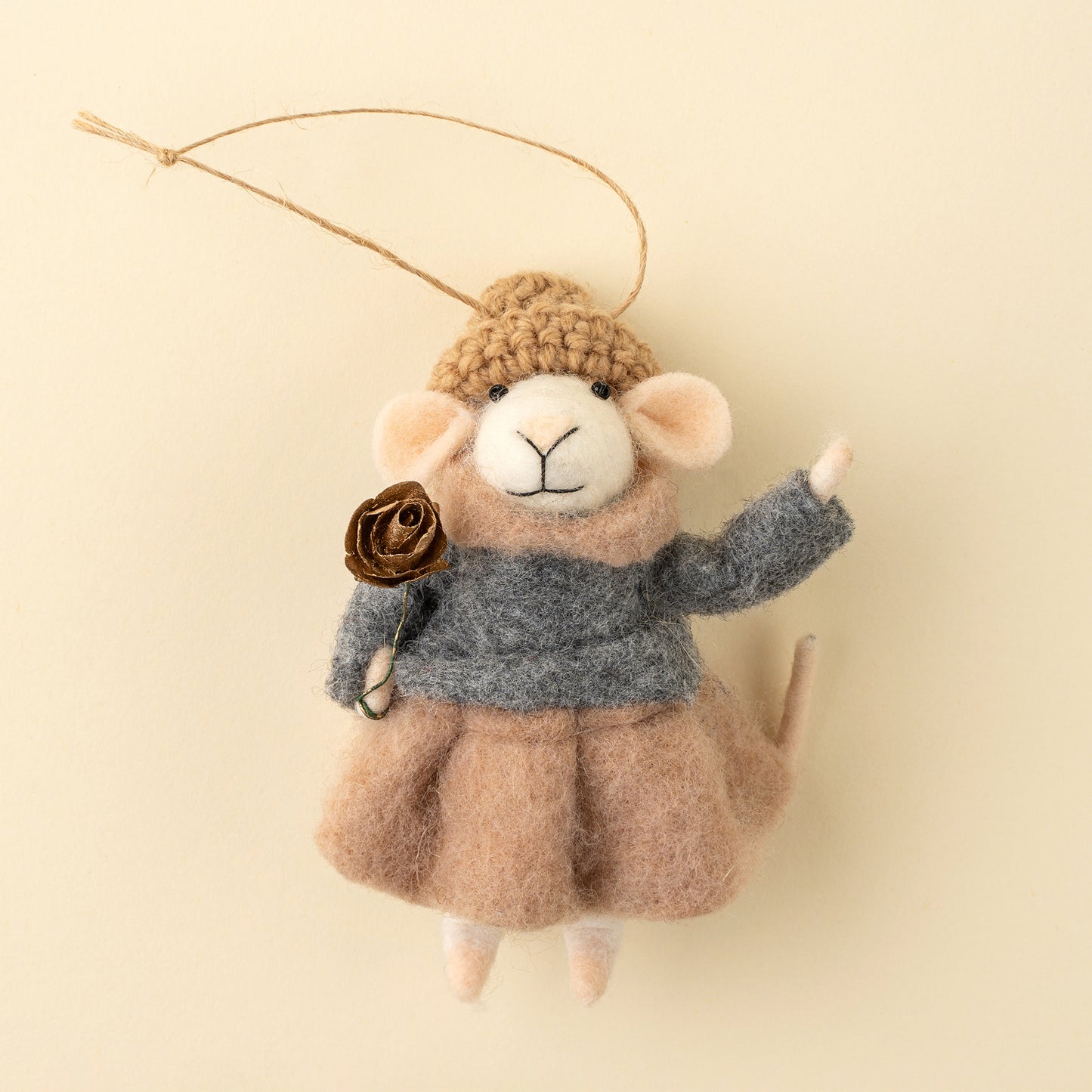 Gilded Rose Greta Mouse Holiday Ornament