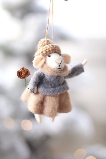 Gilded Rose Greta Mouse Holiday Ornament