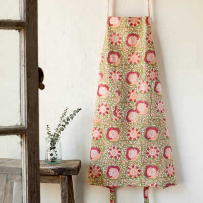 Apron Block Print Zinnia