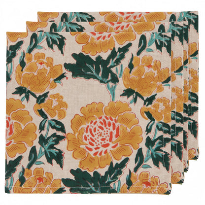 Goldenrise Block Print Napkin Set of 4