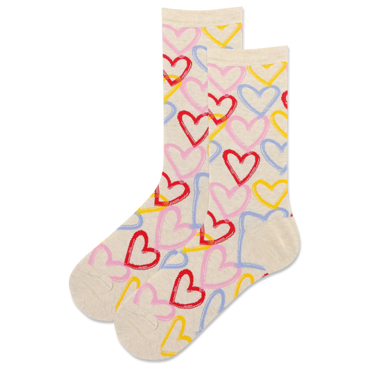 Graffiti Hearts Women's Crew Socks