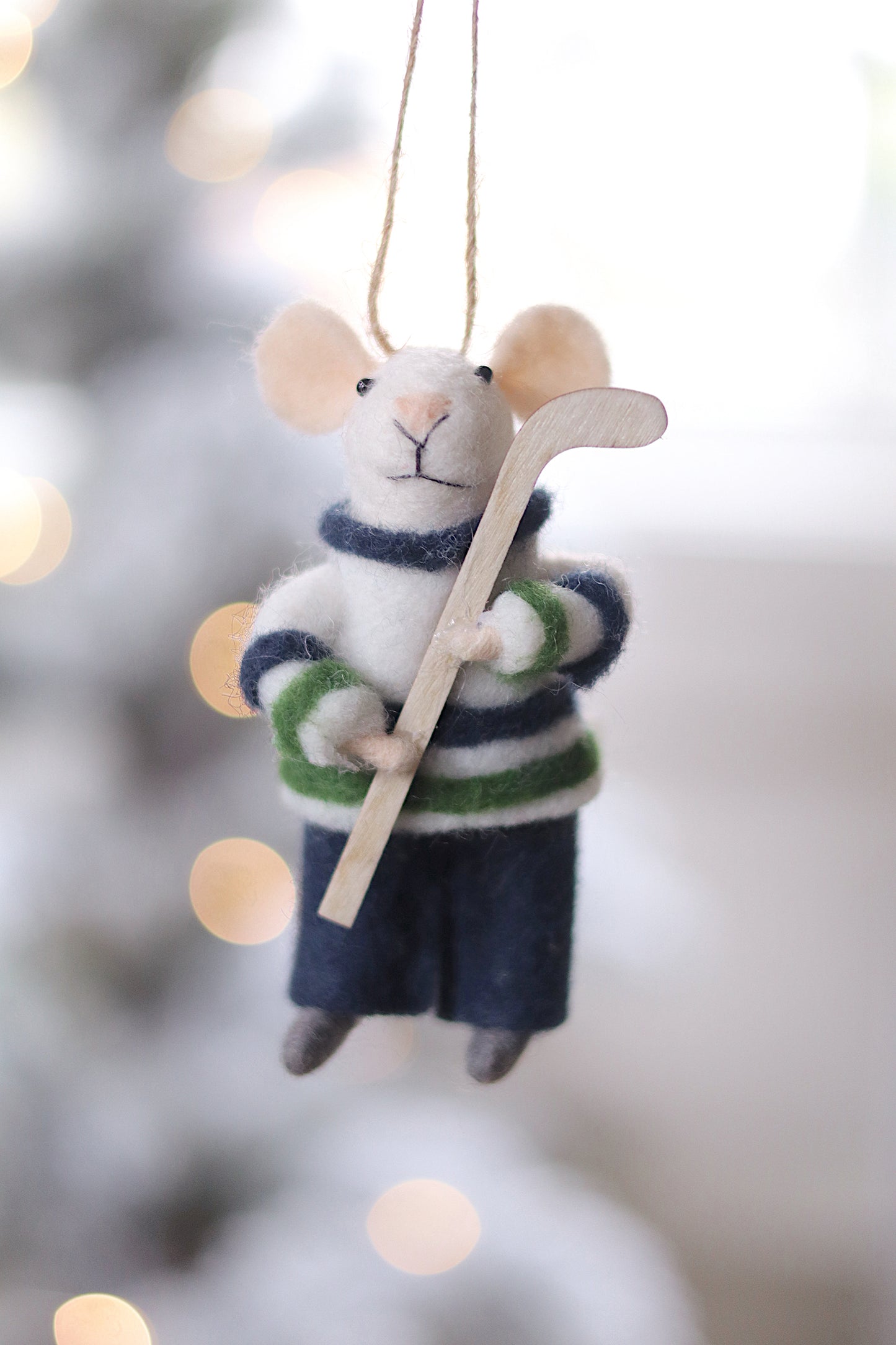 Hockey Hal Mouse Holiday Ornament