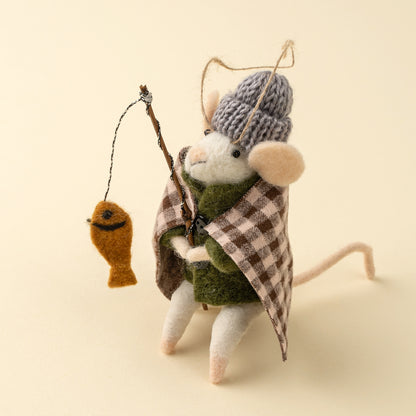 Ice Fishing Ivan Mouse Holiday Ornament