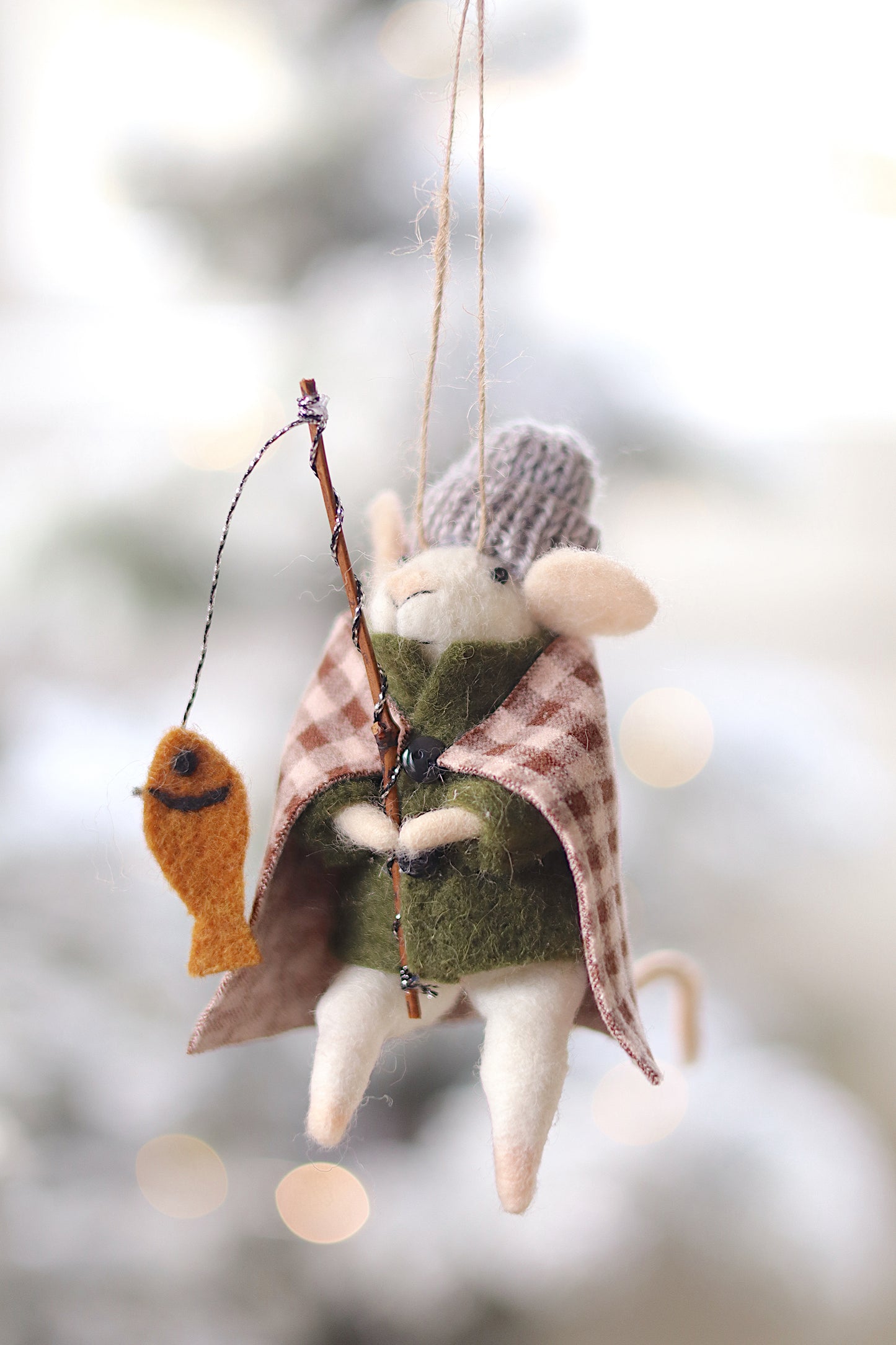 Ice Fishing Ivan Mouse Holiday Ornament