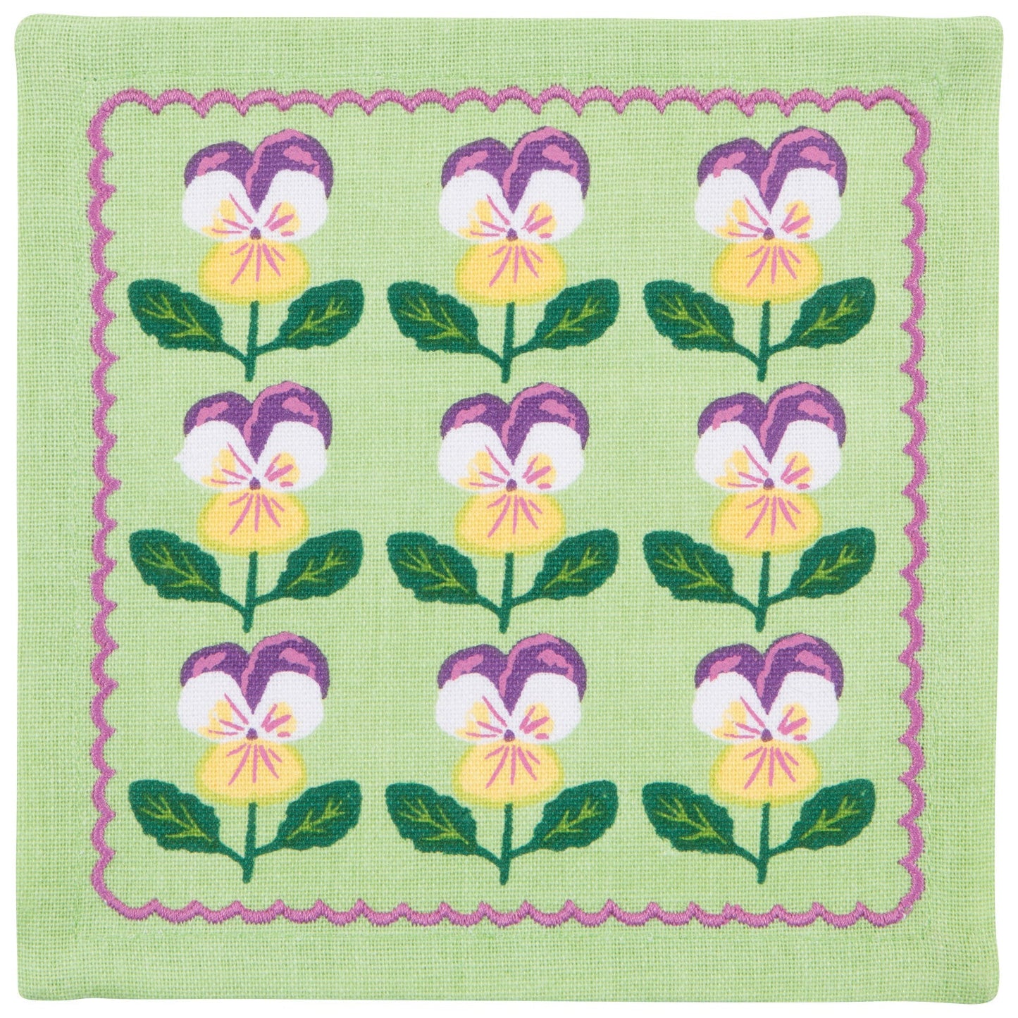 Pansy Printed Cocktail Napkins Set of 4