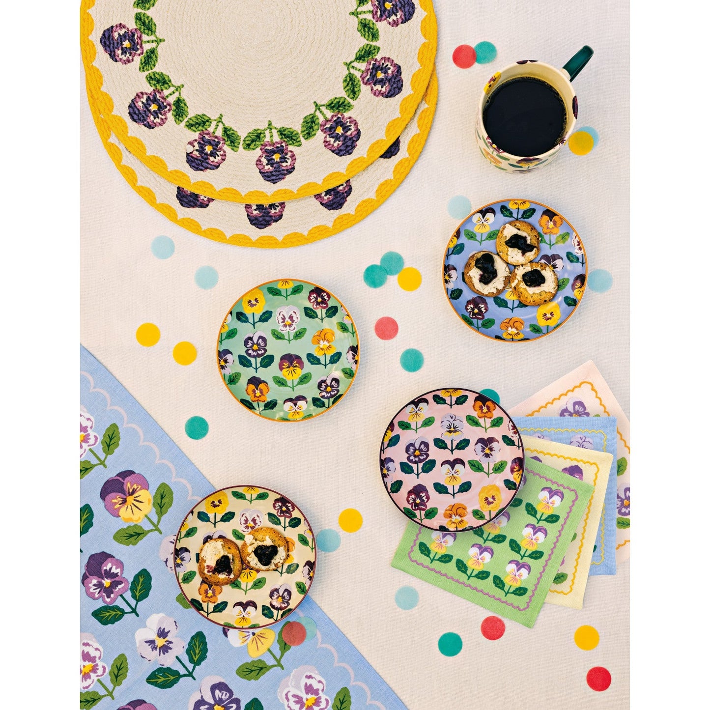 Pansy Printed Cocktail Napkins Set of 4