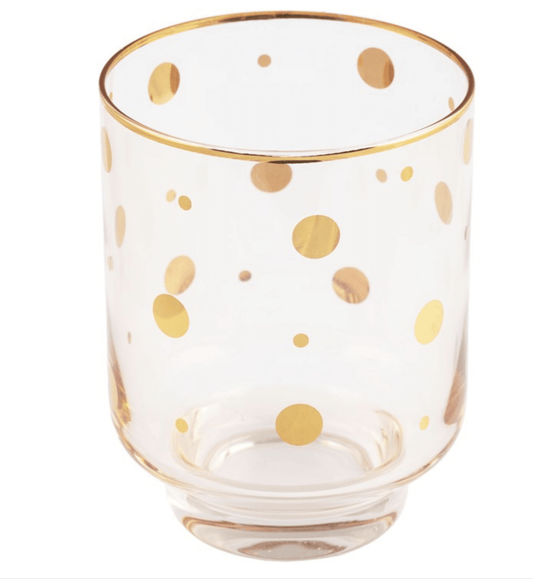 Vintage DOF Glass Gold Dots