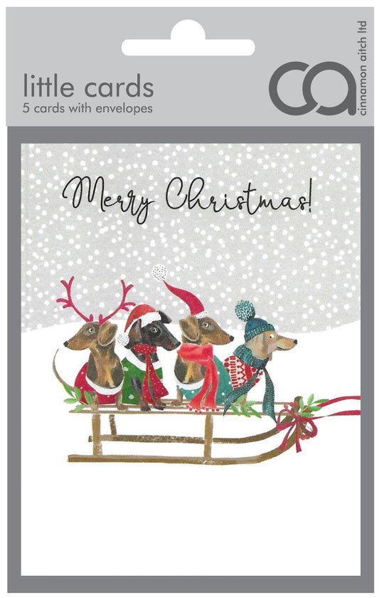 Merry Xmas Dogs Pack of 5 Cards