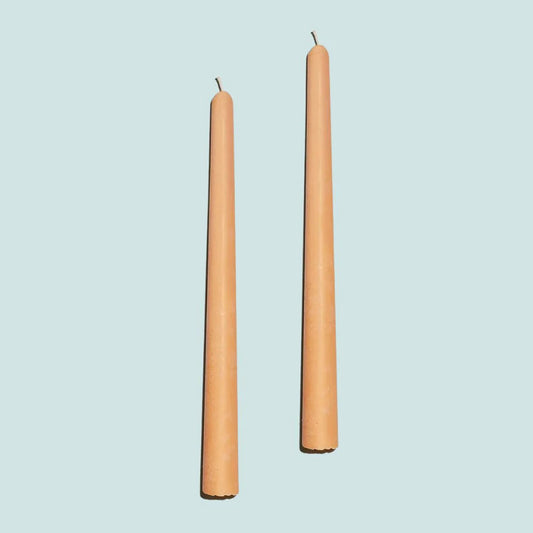 Beeswax / Soy Taper Candles Peach