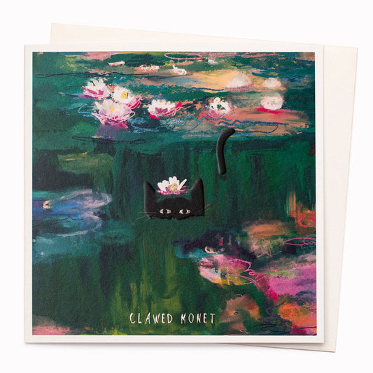 Clawed Monet Art Pun Greeting Card