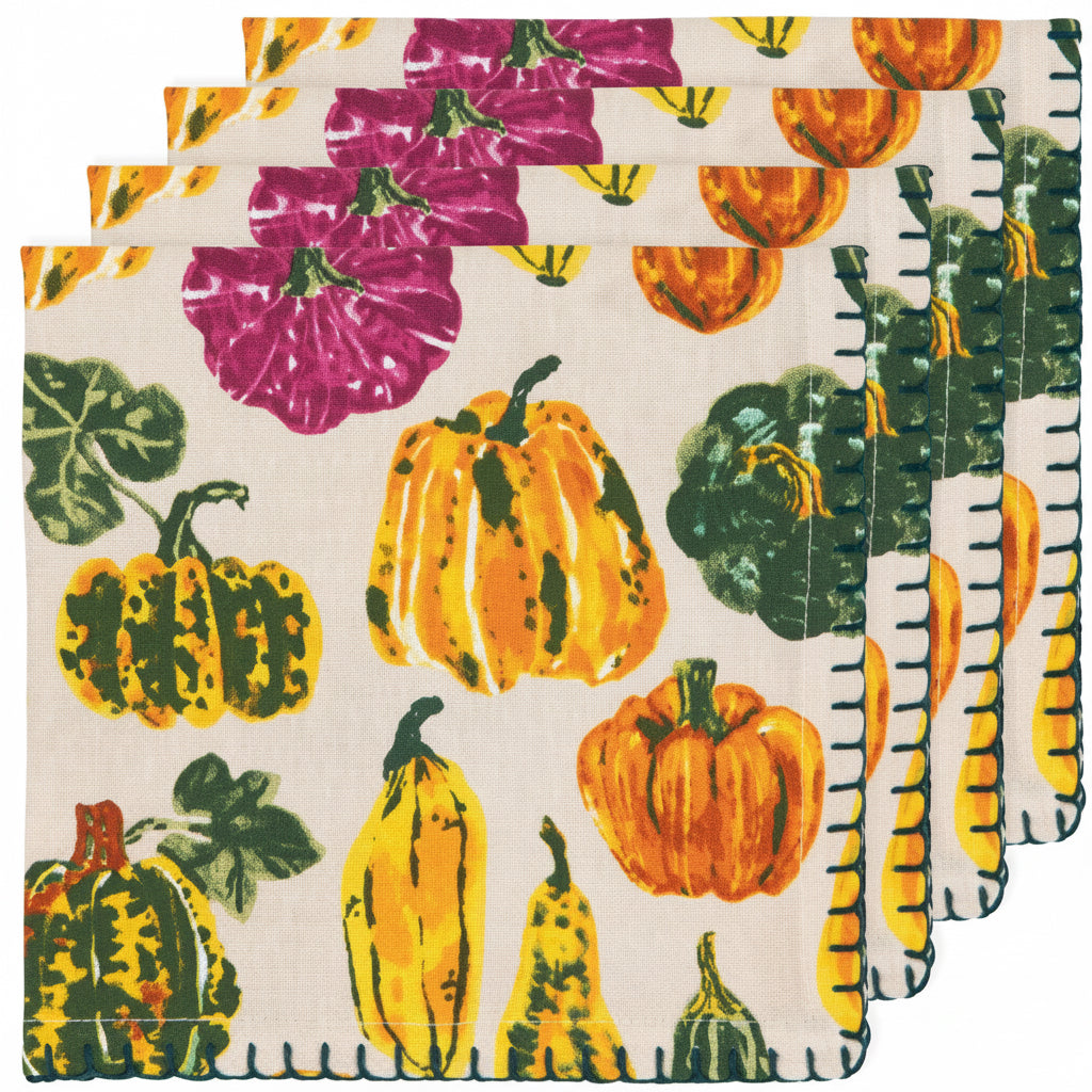 Harvest Gourds Cotton Napkins Set of 4