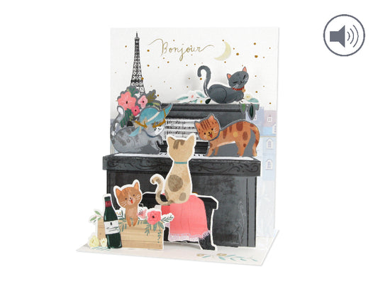 Sight 'n Sound Pop-Up Paris Cats Card