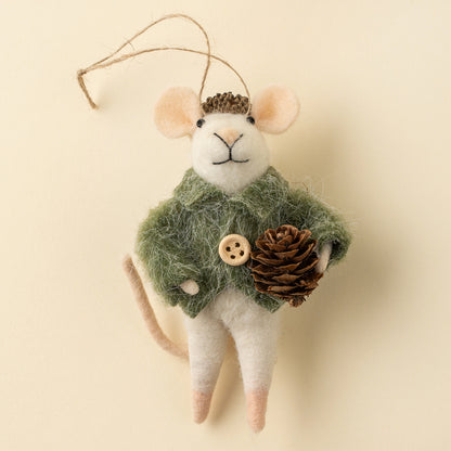 Pinecone Paul Mouse Holiday Ornament