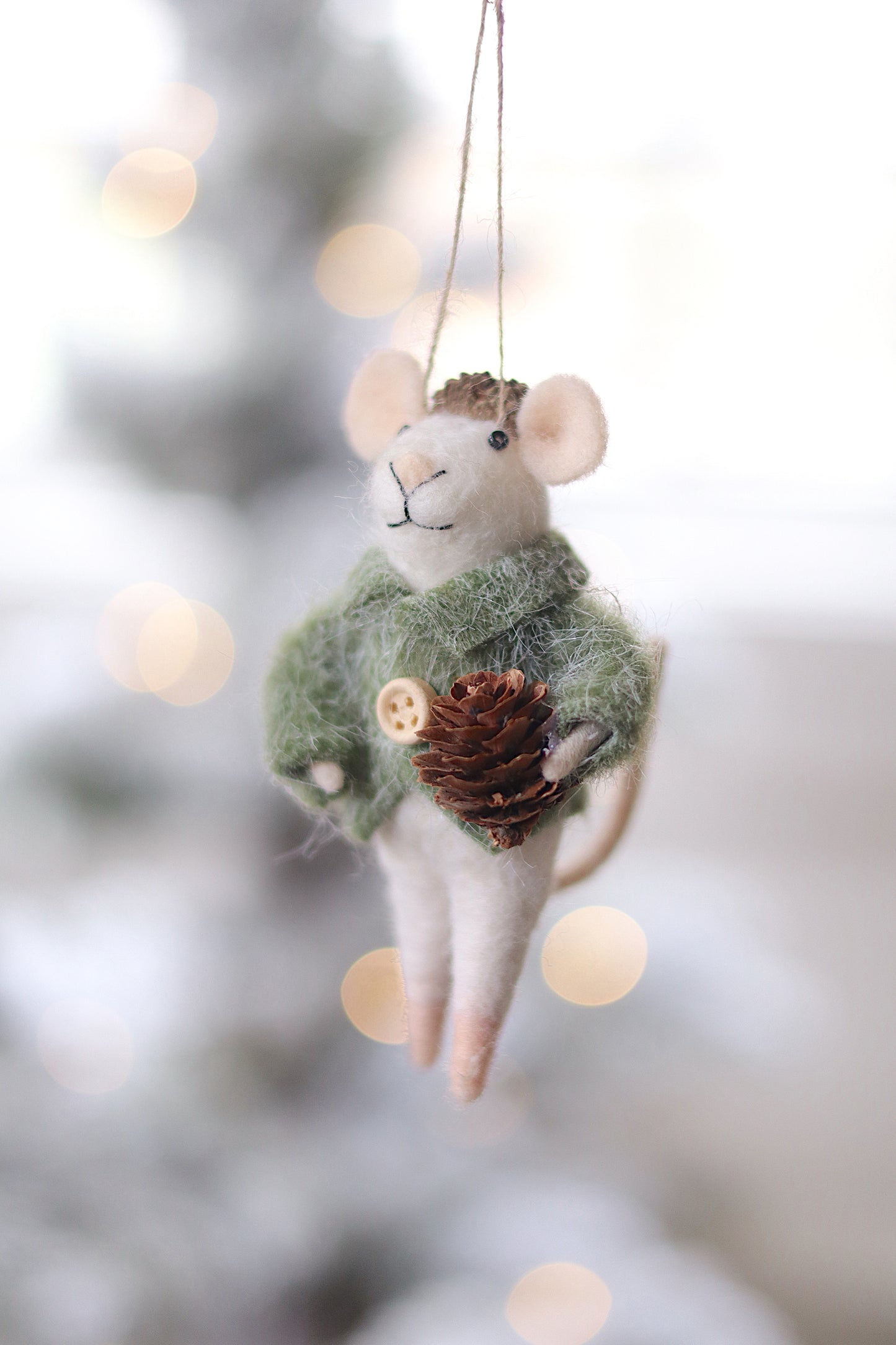 Pinecone Paul Mouse Holiday Ornament