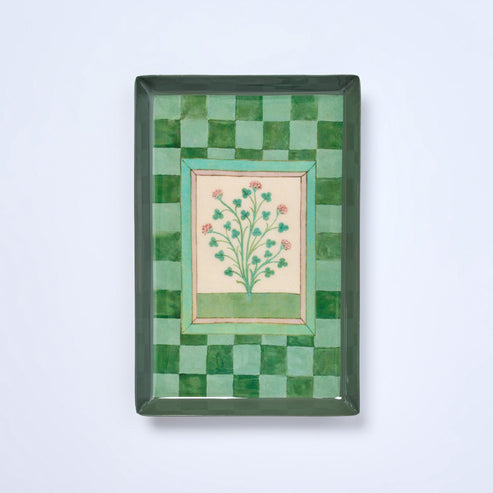 Rectangular Enamel Tray Herbs