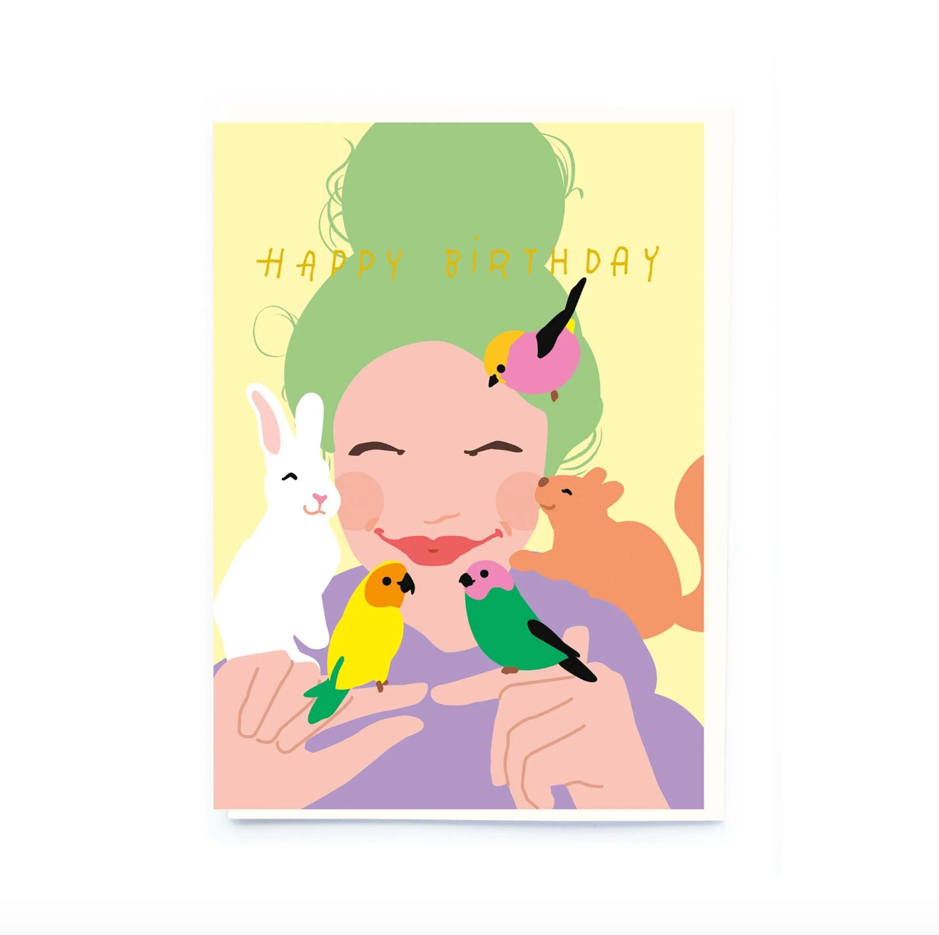 Girl And Pets Card
