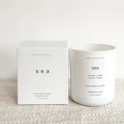 Sea - Salt + Freesia Matte White Glass Candle