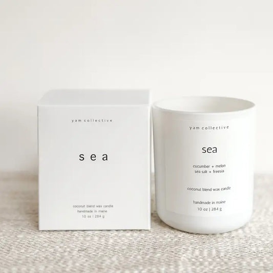 Sea - Salt + Freesia Matte White Glass Candle