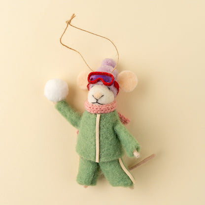 Snowball Sarah Mouse Holiday Ornament