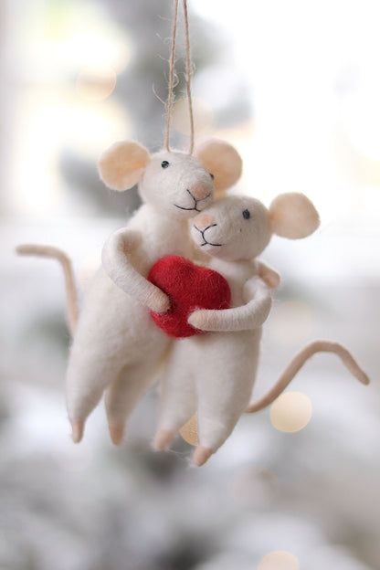Sweetheart Mice Holiday Ornament