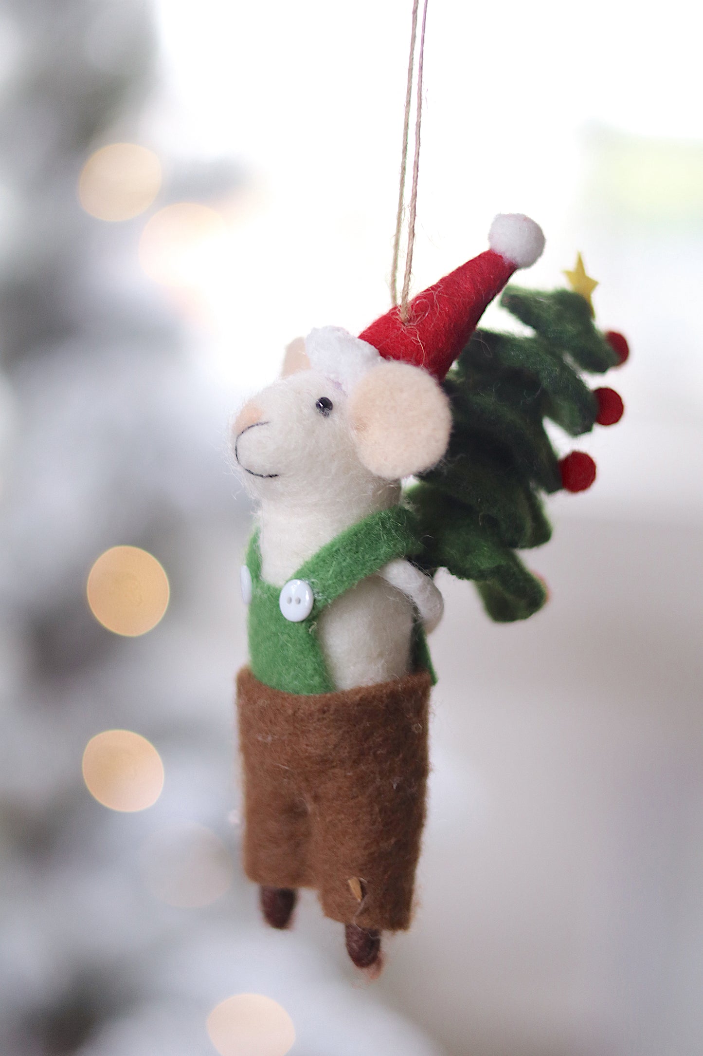 Tree Toting Tom Mouse Holiday Ornament