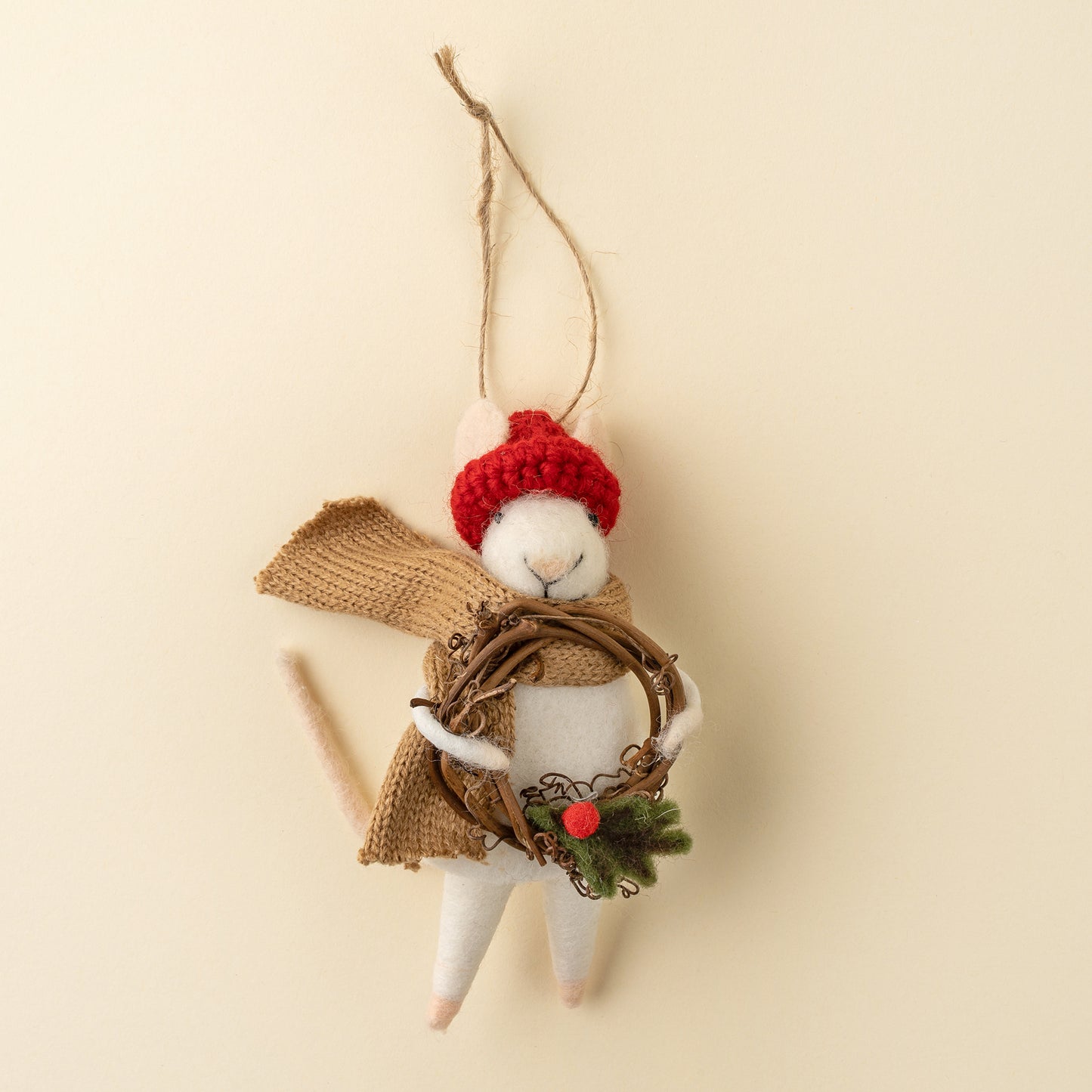Willow Wreath Wilma Mouse Holiday Ornament