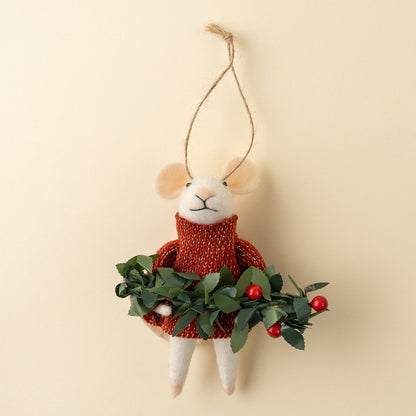 Winter Bough Winston Mouse Holiday Ornament