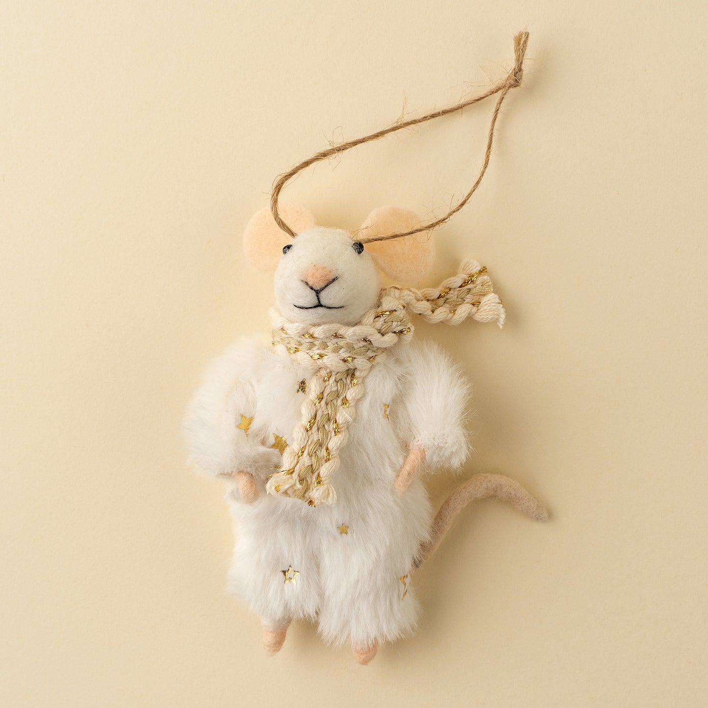 Winter White Wendy Mouse Holiday Ornament