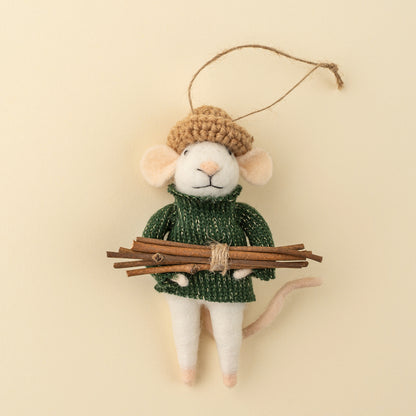 Woodland Wyatt Mouse Holiday Ornament