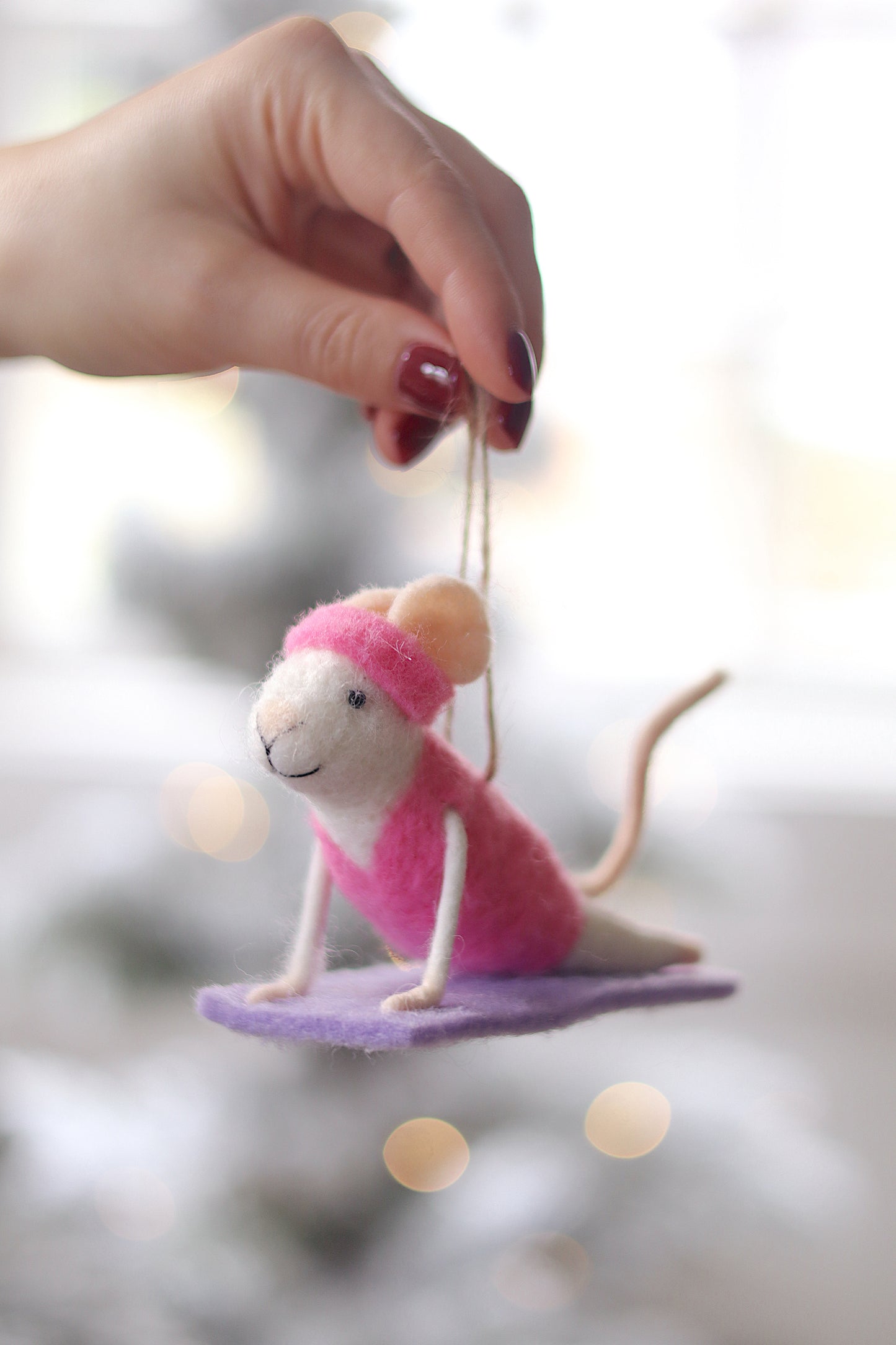 Yoga Yolanda Mouse Holiday Ornament