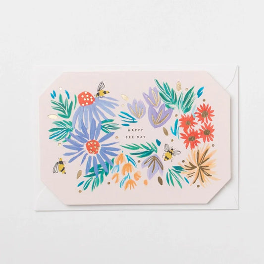 Happy Bee Day Shaped Birthday Card