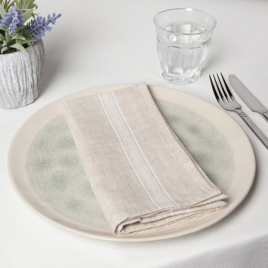 Maison Linen Stripe White Napkin Set of 4