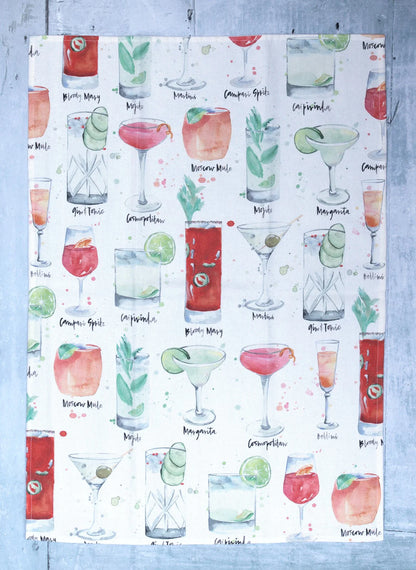 Cocktails Tea Towel
