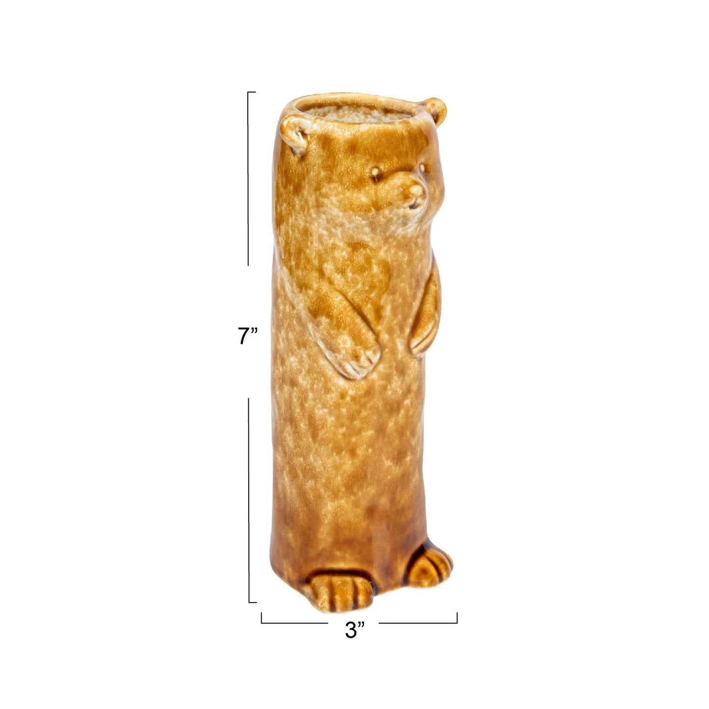 Bear Vase Reactive Crackle Glaze