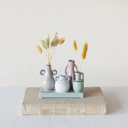 Stoneware Mounted Multi Vases w/ Base