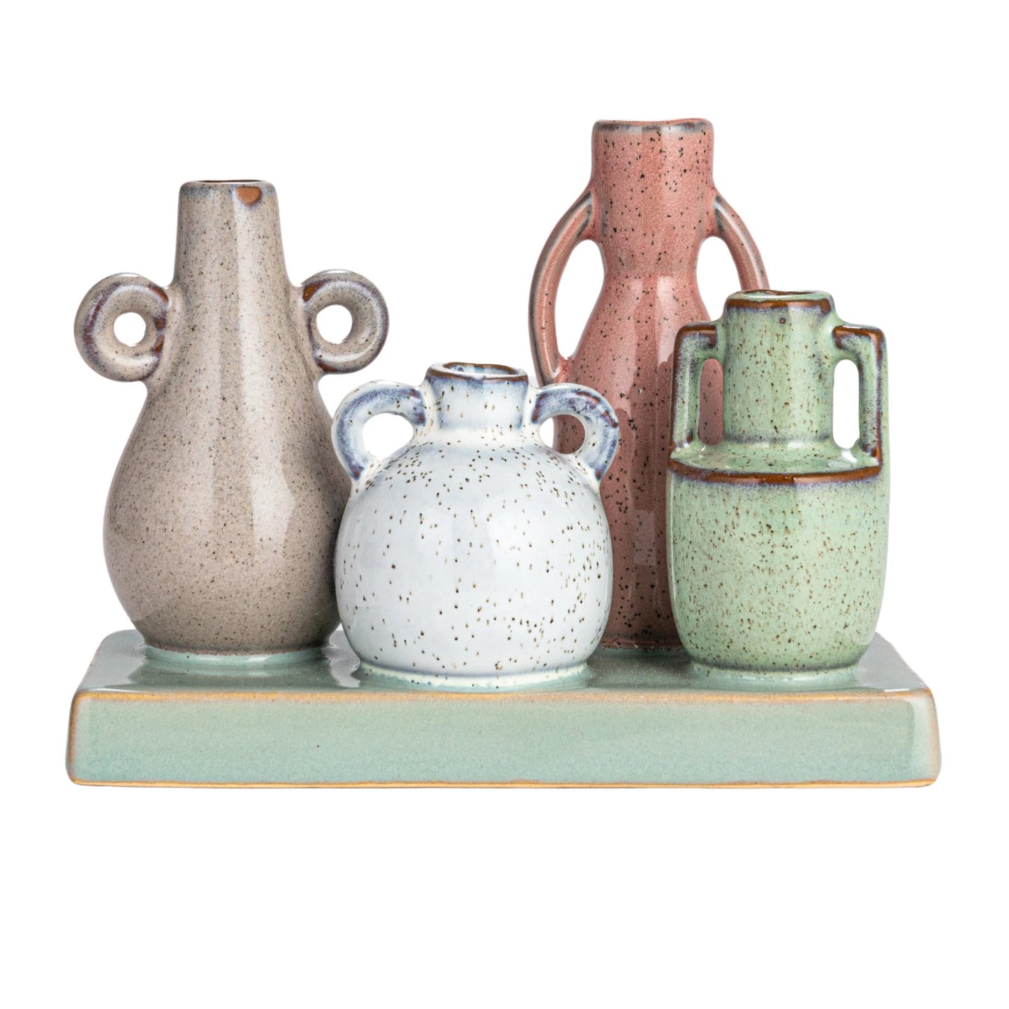 Stoneware Mounted Multi Vases w/ Base