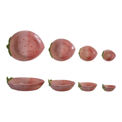 Hand-Painted Strawberry Shaped Nesting Bowls