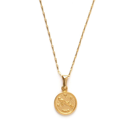 Tiny Zodiac Medallion Taurus Necklace