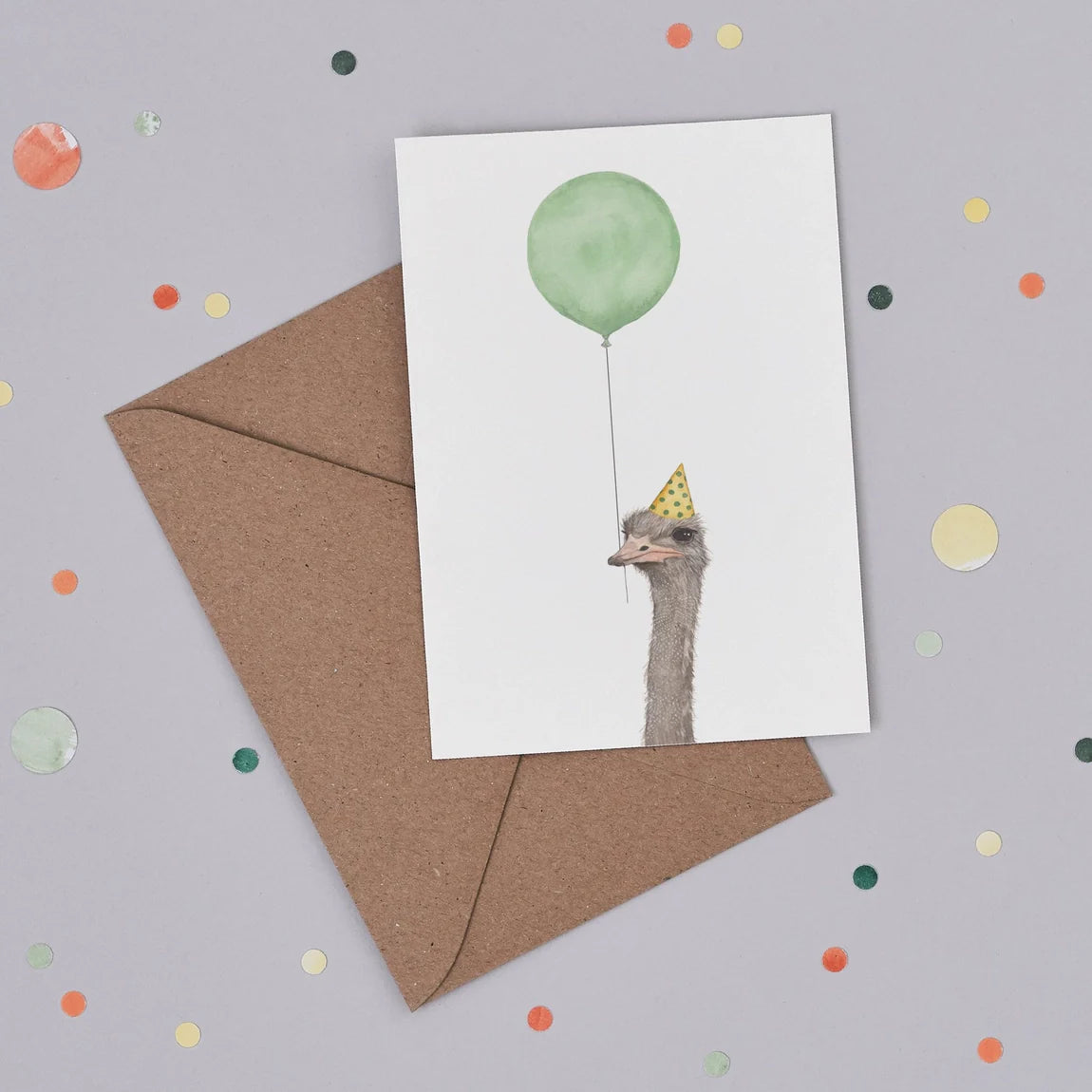 Balloon Animal Ostrich Card