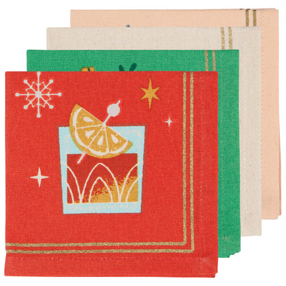 Spirits Bright Cocktail Napkins Set of 4