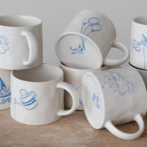 Stoneware Mug Wax Relief & Hidden Bottom Image