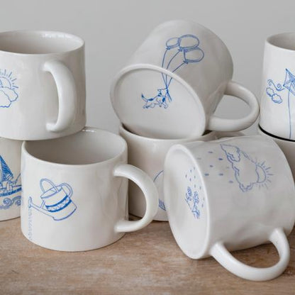 Stoneware Mug Wax Relief & Hidden Bottom Image