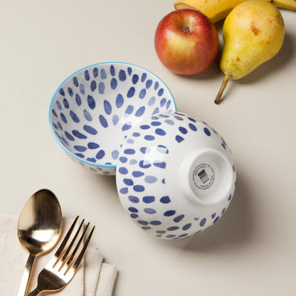 Stamped Bowl 4" Blue Spots