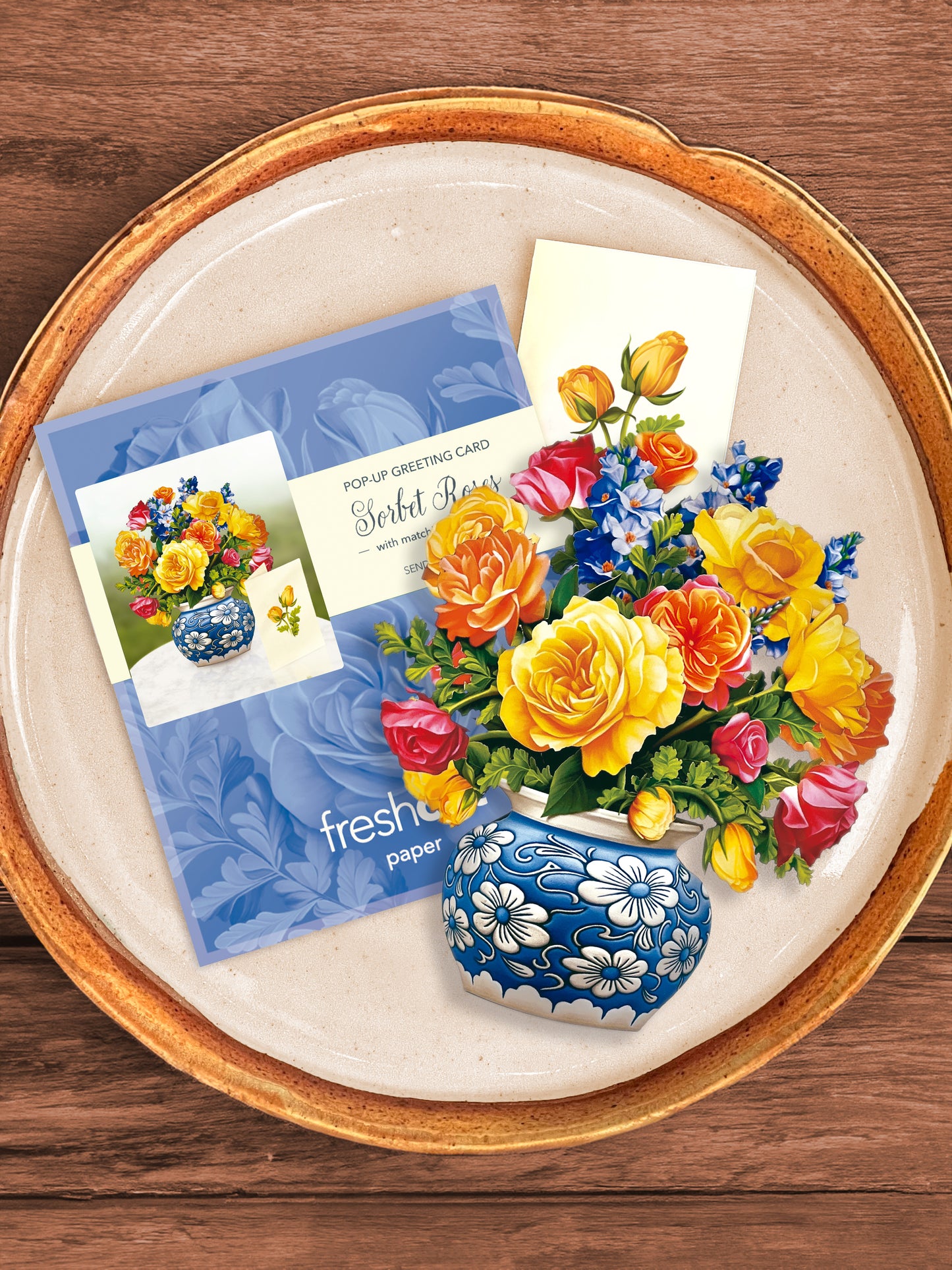 Mini Sorbet Roses Pop-Up Card