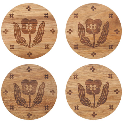 Teppi Engraved Coasters Set of 4