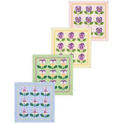 Pansy Printed Cocktail Napkins Set of 4