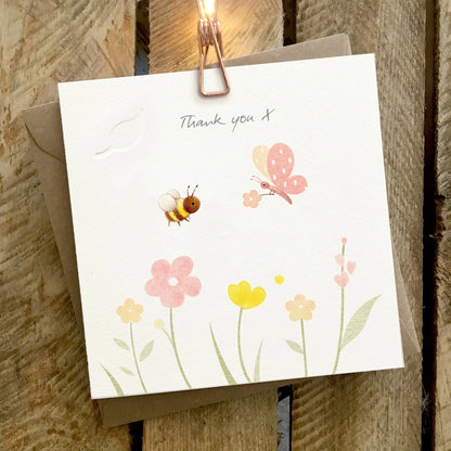 Butterfly and Bee Thank You Card