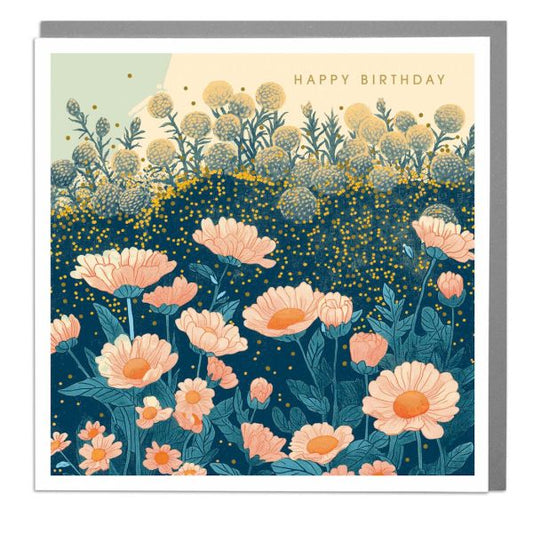 Happy Birthday, Flowers Card