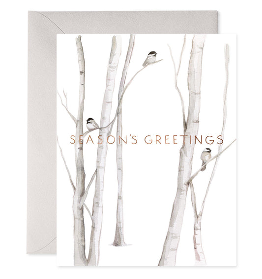 Snowy Birches Christmas Card